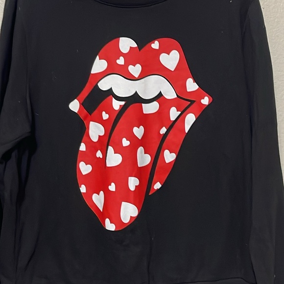 THE ROLLING STONES OVERSIZED HEART TONGUE CREWNECK SWEATSHIRT - Picture 3 of 9